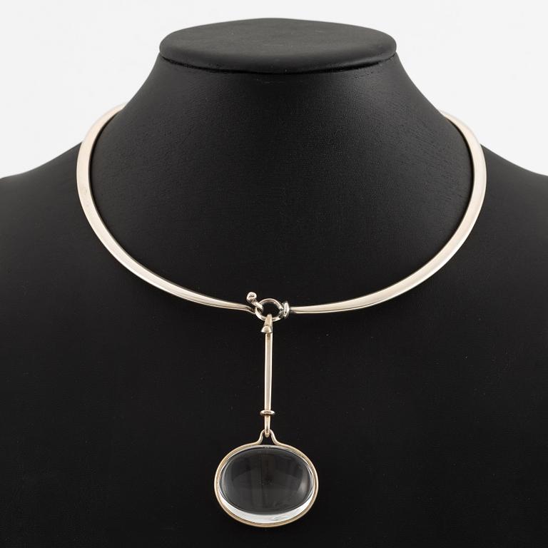 Vivianna Torun Bülow-Hübe, necklace, sterling silver and rock crystal, Georg Jensen, Denmark.