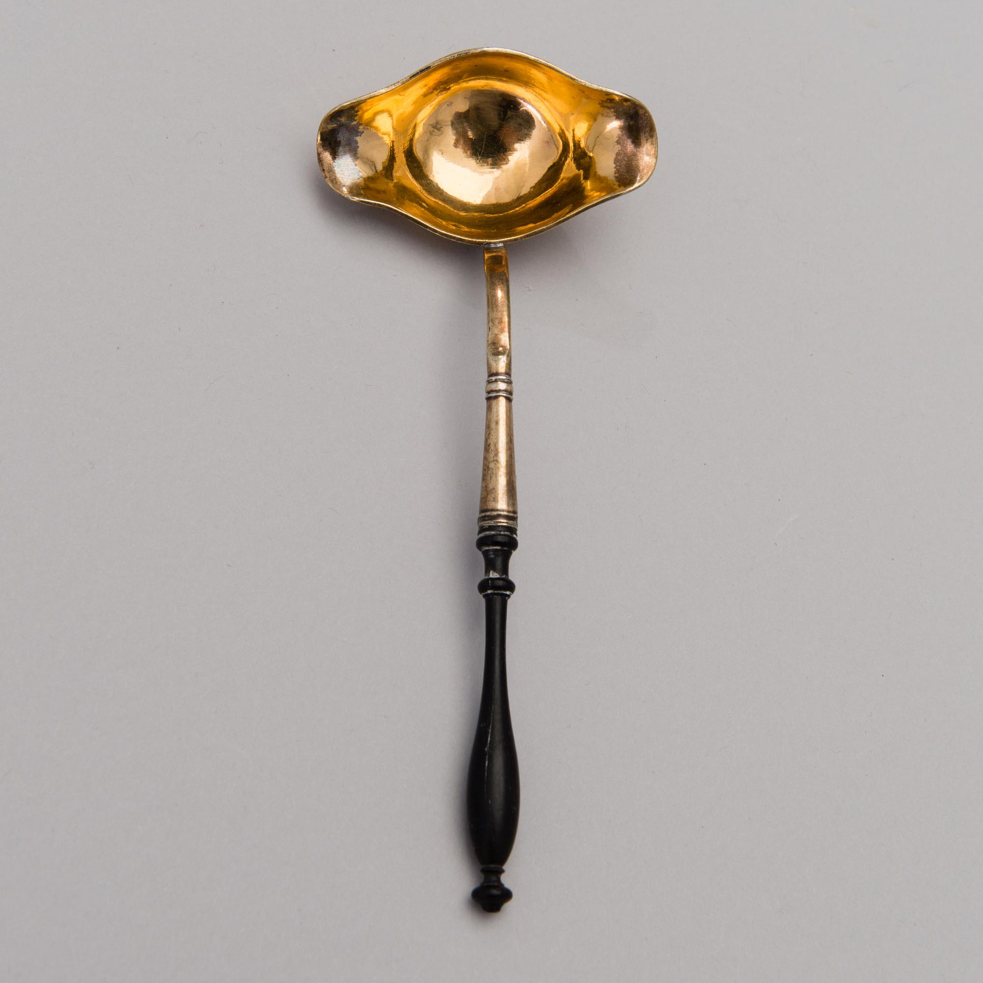 A SWEDISH SILVER BOWL WITH LADDLE, Johan Petter Grönvall, Stockholm 1832 and 1821.