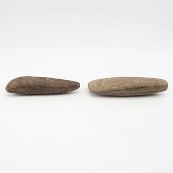 Stone axes, two pieces, Neolithic.
