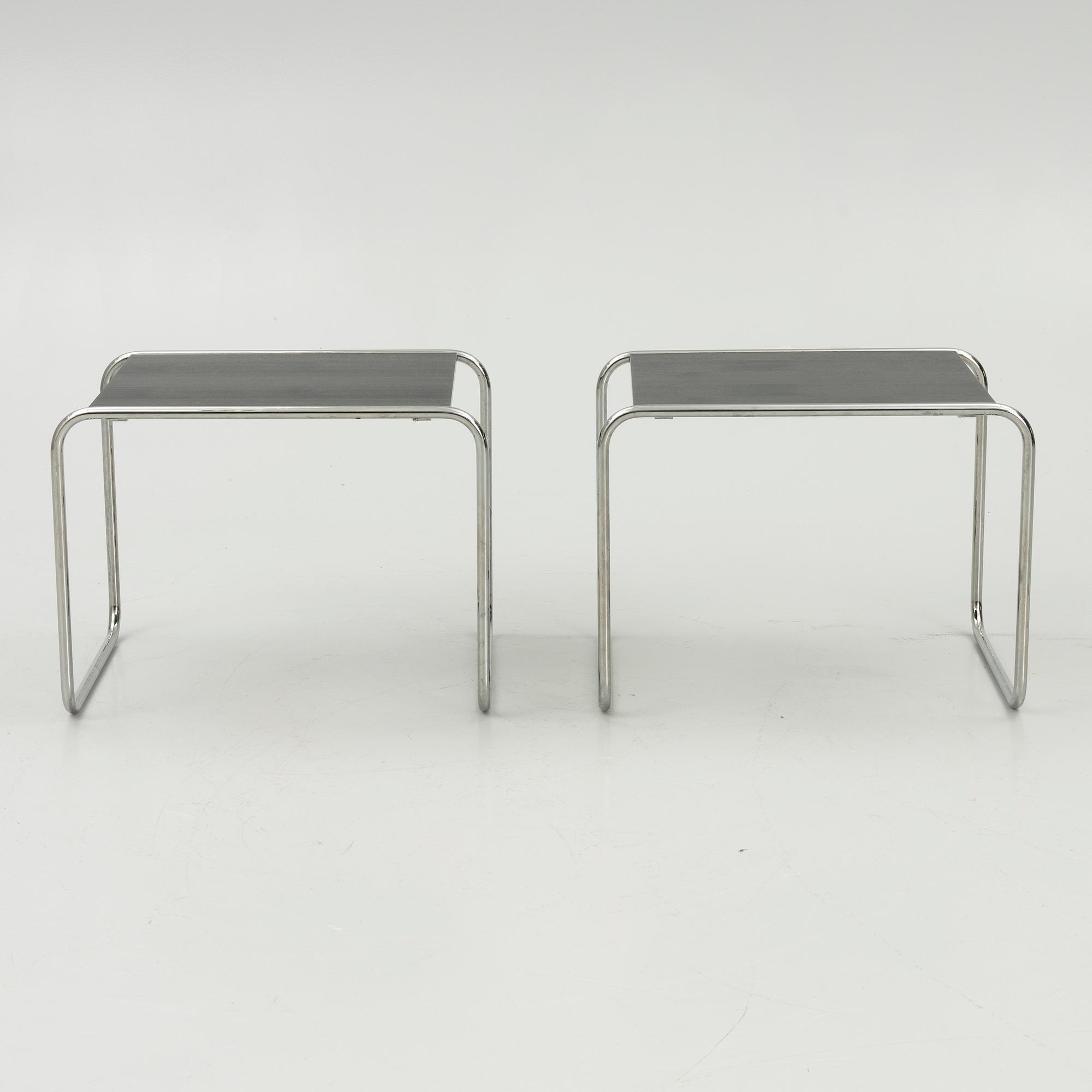 Coffee table and a pair of side tables, Thonet,.