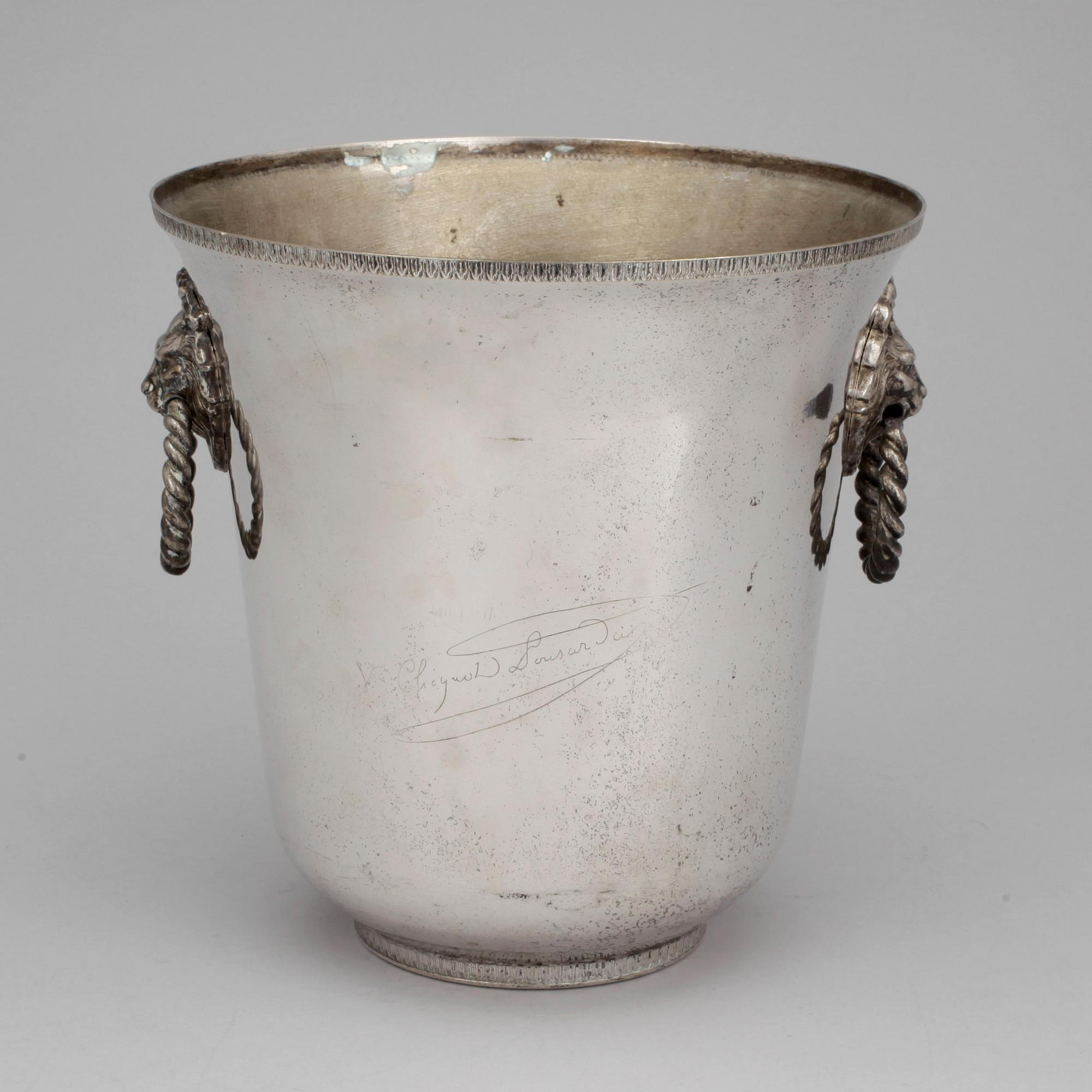CHAMPAGNEKYLARE, nysilver, 1900-talets andra hälft.