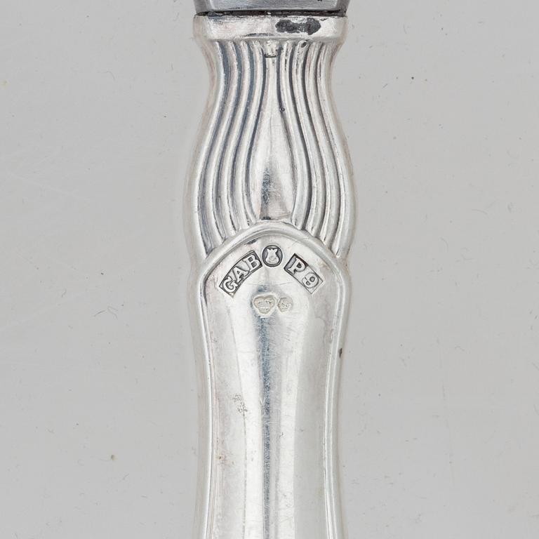 Guldsmedsaktiebolaget (GAB), GAB, cutlery set silver, in case, model 'Vängåva', Stockholm 1964-66 (87 pieces).