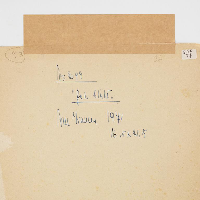 NELL WALDEN, blandteknik på papper, signerad och daterad -71.