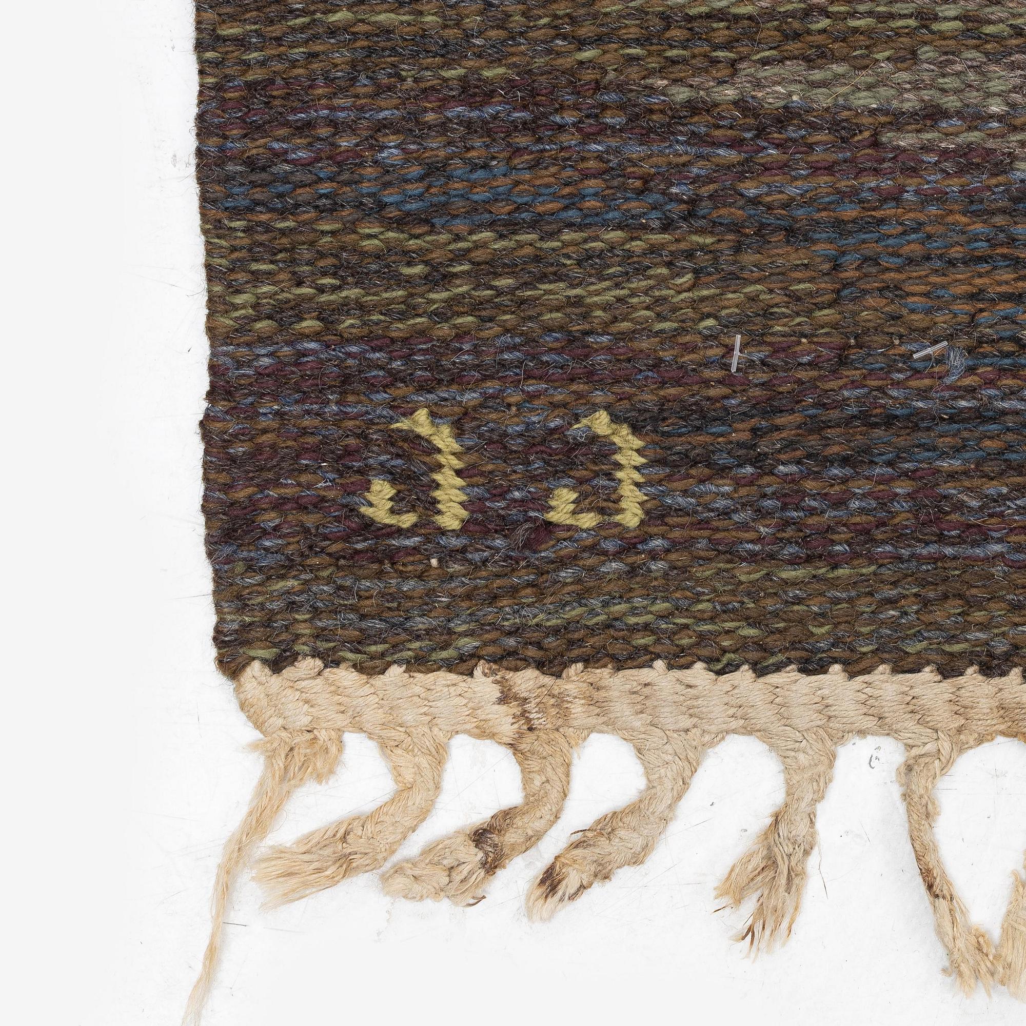 Judith Johansson, a flat weave 'Hittarp', c. 336 x 250 cm, signed JJ.