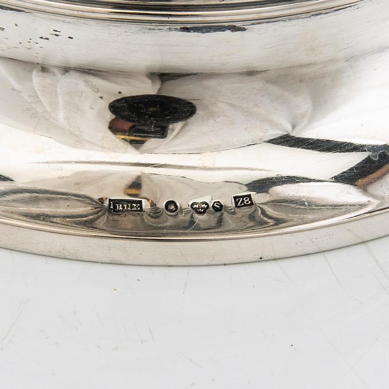 A Swedish silver vase mark of Edlunds silver factory Stockholm 1950, weight 564 grams.