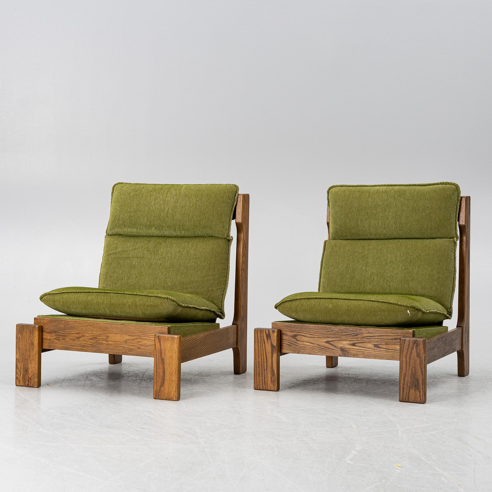 Armchairs, a pair, 1970s.