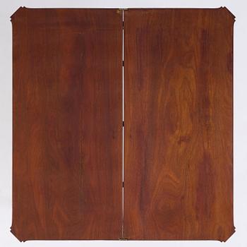 A Gustavian 'concertina action' mahogany games table by Georg Haupt (master in Stockholm 1770-84).