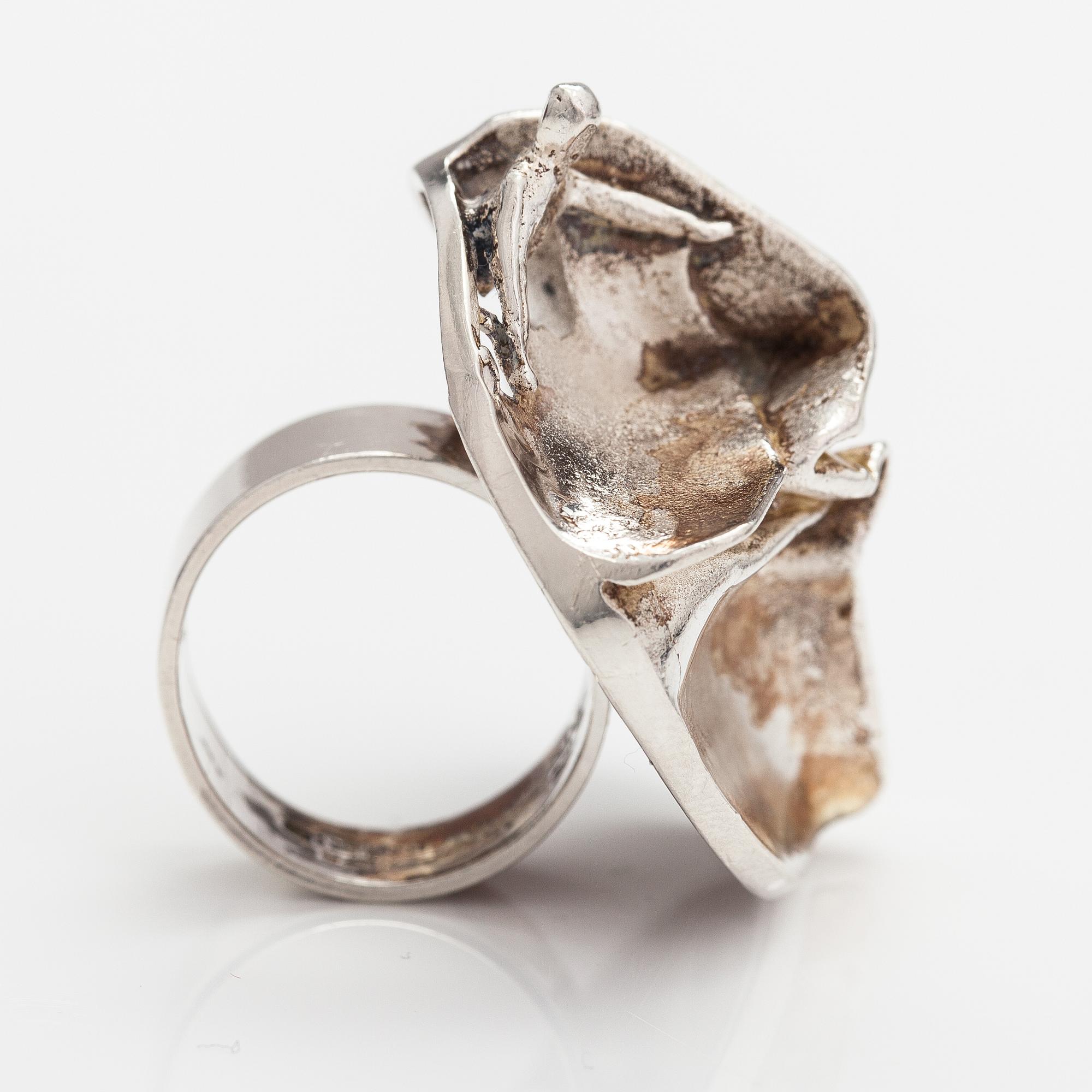 Björn Weckström, Ring "Jaaras dröm", sterlingsilver. Lapponia 1970.