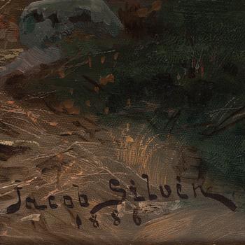 Johan Jacob Silvén, Insjölandskap med metande man.