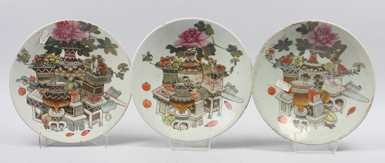 PARTI ORIENTALISKA FAT, 6 st, porslin, Kina, 1900-tal.