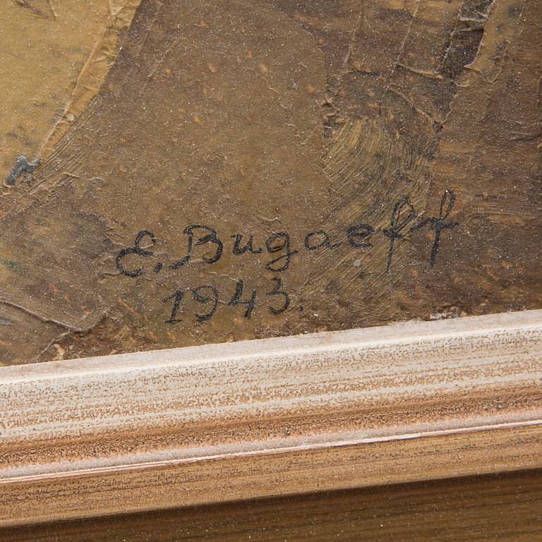 OIDENTIFIERAD KONSTNÄR, olja på duk, signerad och daterad E. Bugaeff 1943.