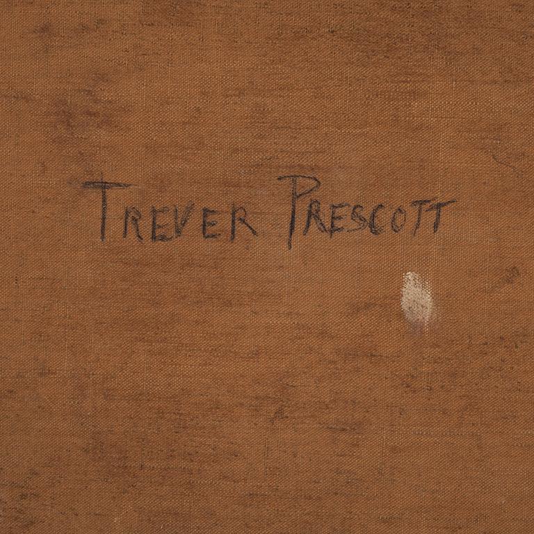 OKÄND KONSTNÄR, olja på duk. Signerad a tergo Trever Prescott. Omkring 1900.