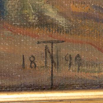 Thorvald Niss, oil on canvas, monogram signature 1899.