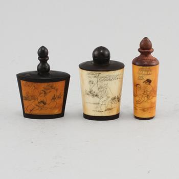SNUSFLASKOR, 3 st, Kina, 1900-tal.