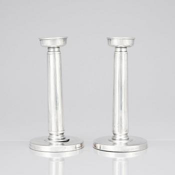 Gustaf Janson, ljusstakar, ett par, C.G Hallberg, Stockholm 1961, sterling silver.