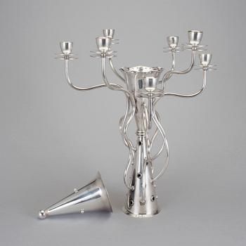 BOREK SIPEK, kandelaber, nysilver, "Simon", Drade, formgiven 1989.