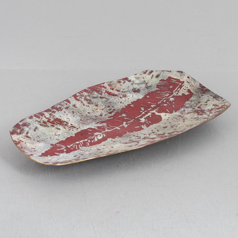 W.A.Bolin, unikt specialbeställt fat, emalj, 1960-tal.