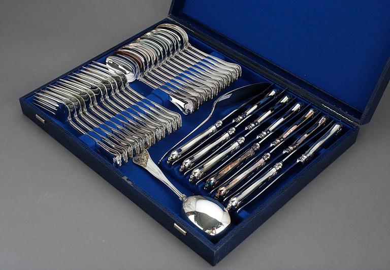 BESTICKSERVIS, 38 delar, silver, Sachsisk modell, Mema samt Cohr (1), 1990-tal. Vikt exkl delar med stålblad ca 2968 g.