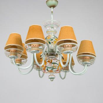 Paavo Tynell, takkrona, modell 1752, för Taito och Köklax Glasbruk, 1940-tal.