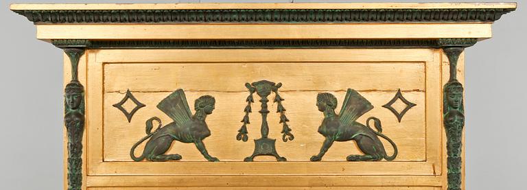 SPEGEL SAMT KONSOLBORD, sengustaviansk/sengustaviansk stil, 1800-tal.