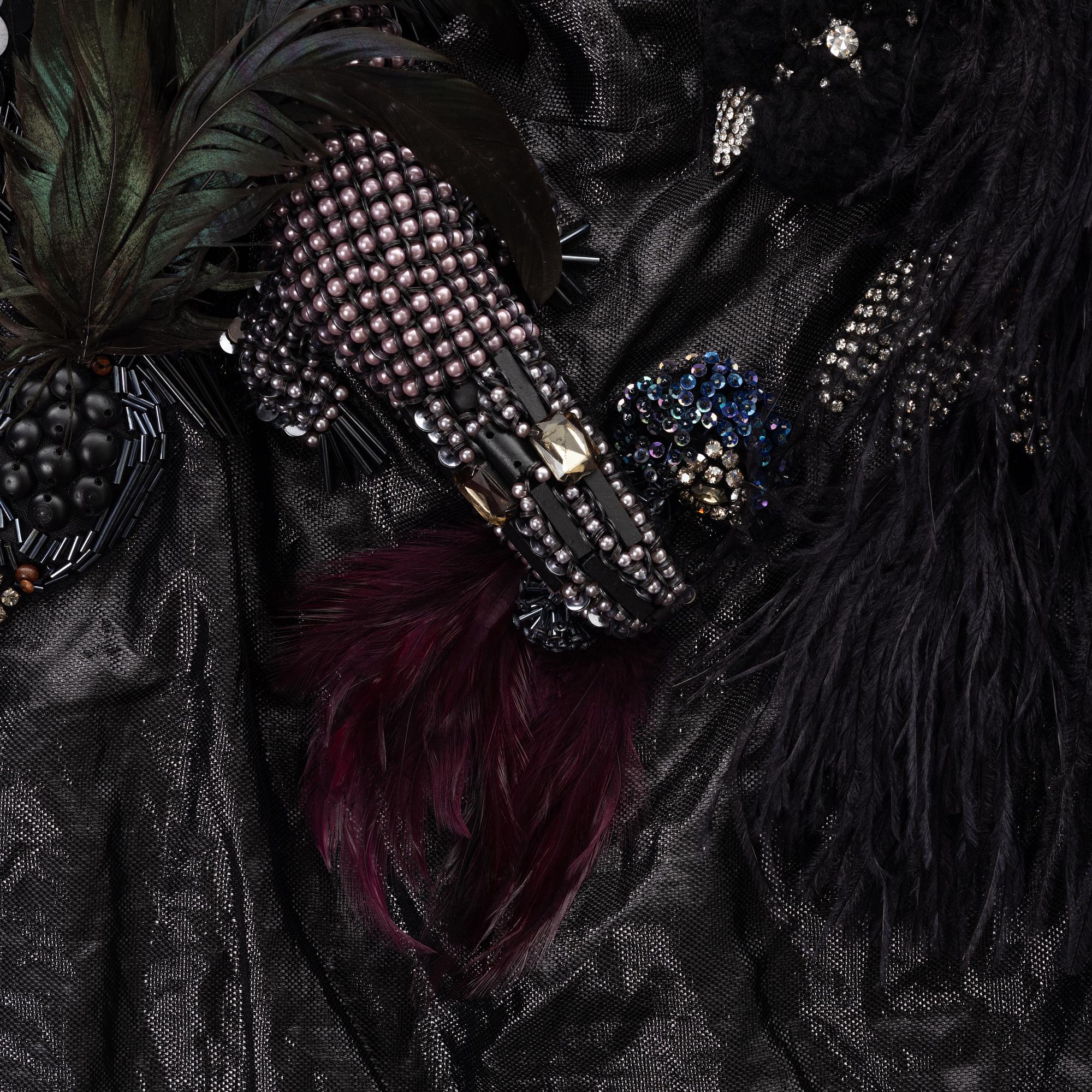 Lanvin a top, Hiver 2010, embroidered with pearls, sequins and feathers, size XS.