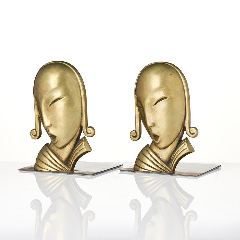 Carl-Einar Borgström, a pair of brass bookends model "840", Ystad-Metall.