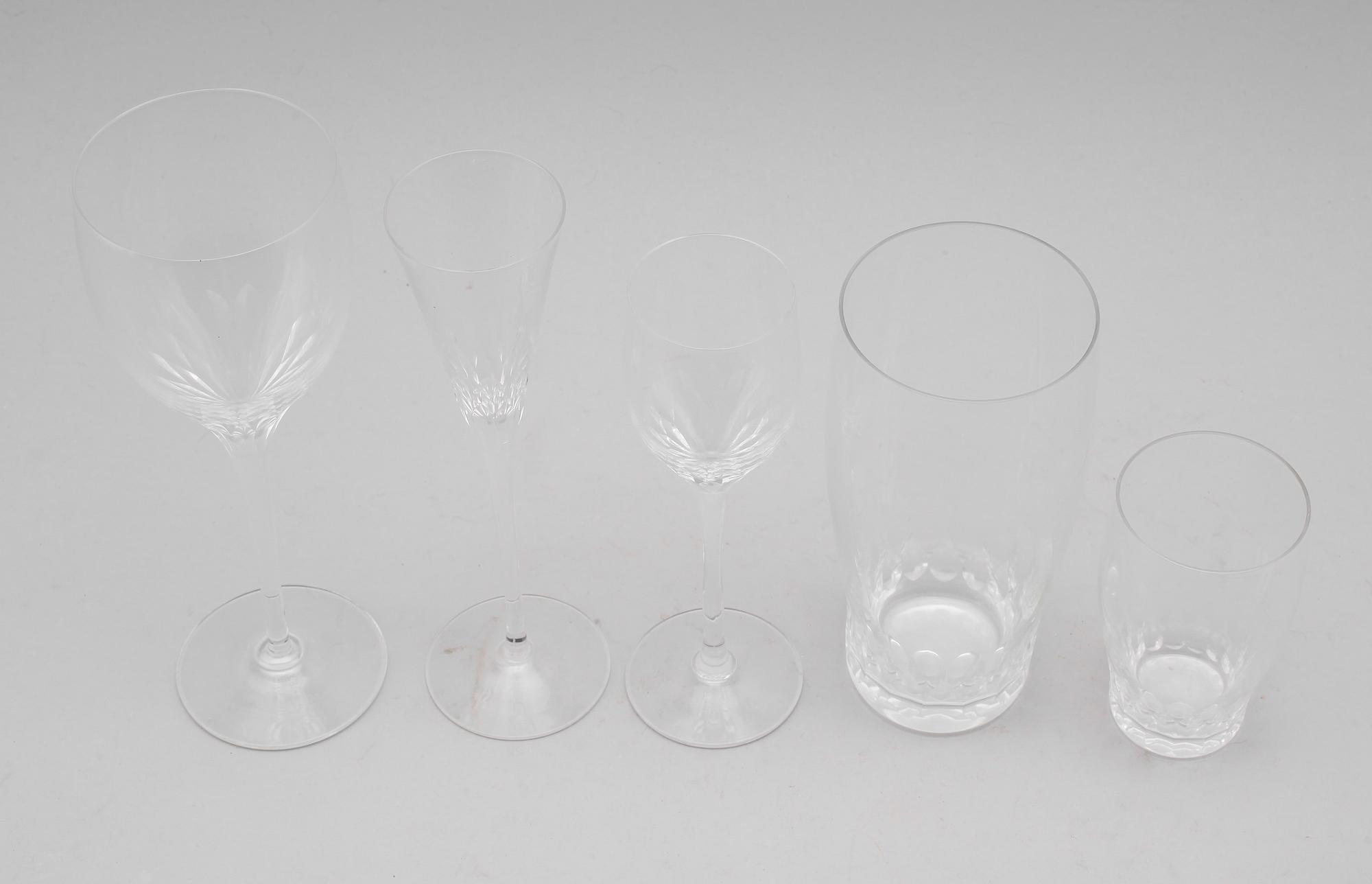 GLASSERVIS, 70 delar, "Prelude", Nils Landberg, Orrefors.