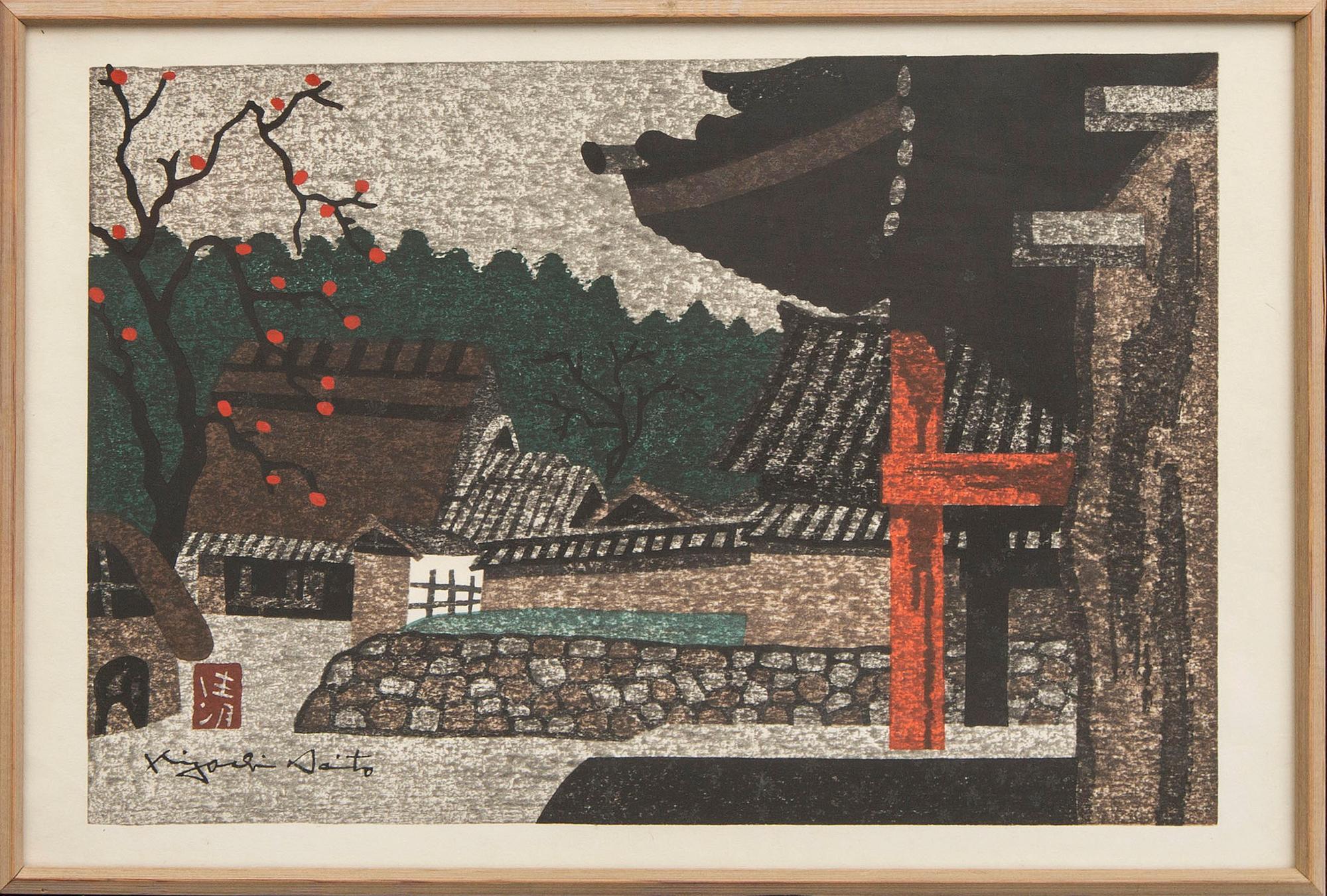 Kiyoshi Saito, a set of two woodcuts signed.