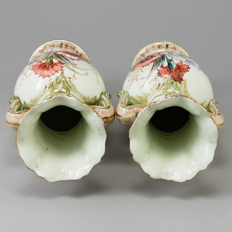 A pair of late 19th century porcelain vases.