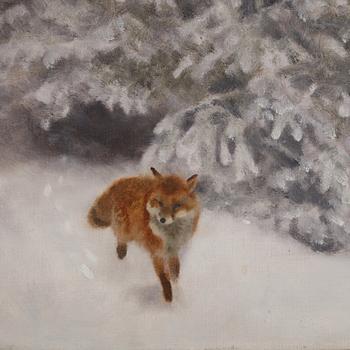 Bruno Liljefors, Fox in a winter landscape.