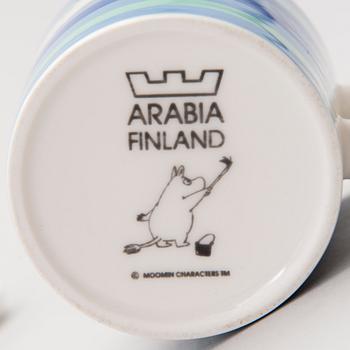 MUMINMUGGAR, 6 st, porslin, Moomin Characters, Arabia, 2000-tal.