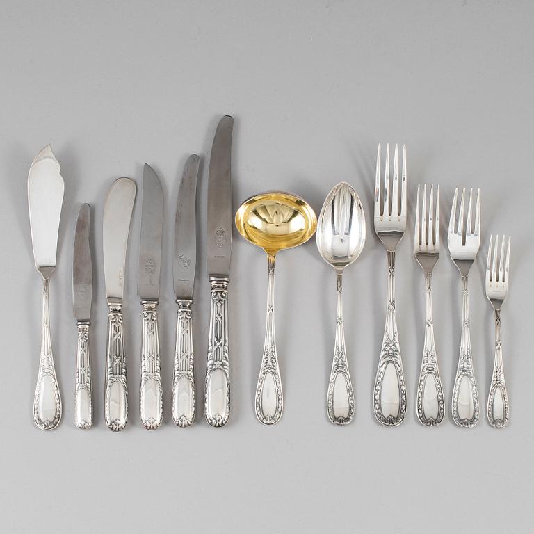 CG HALLBERG, bestickservis, 91 delar, silver, Stockholm, 1940-6.
