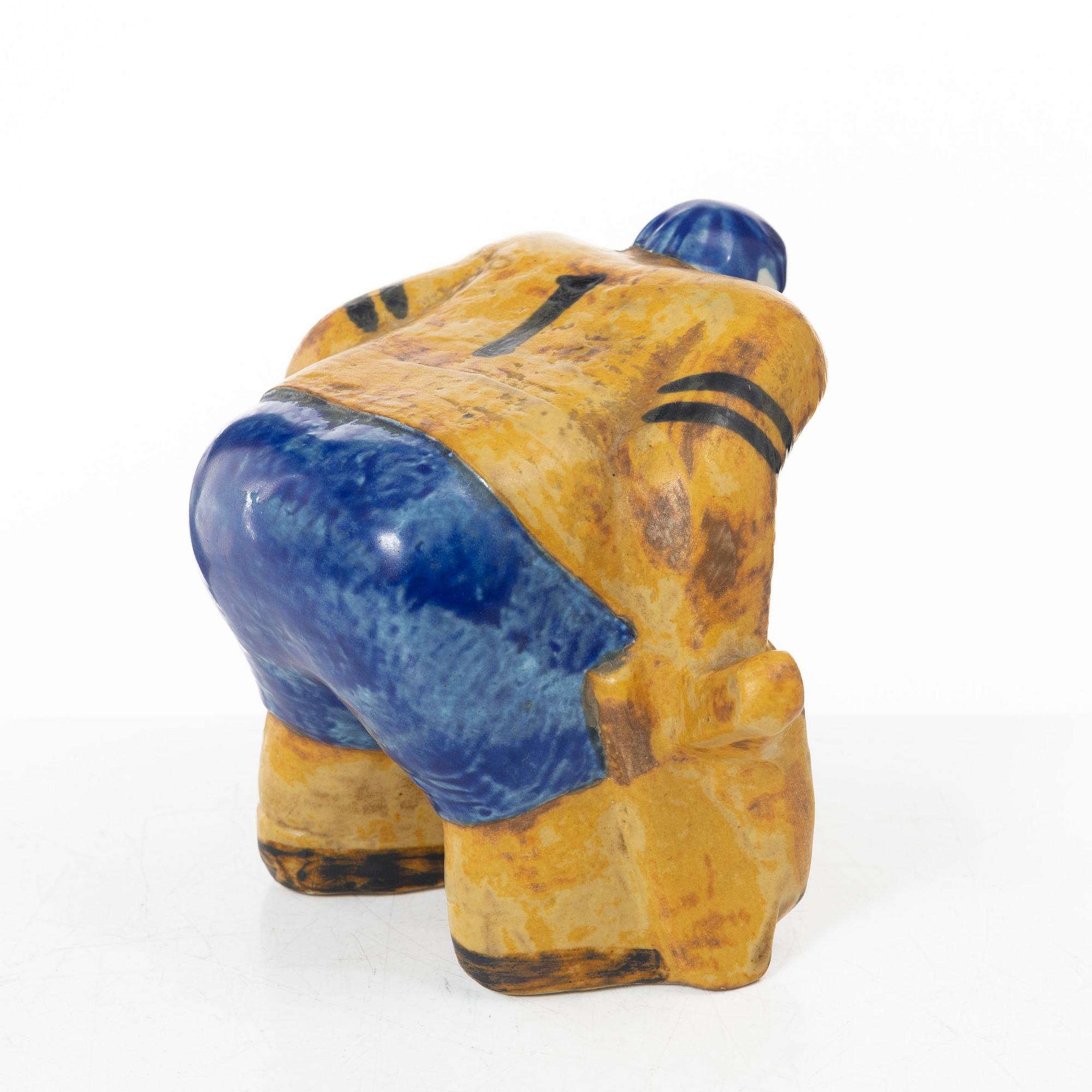 Lisa Larson, Figure, hockey goalkeeper, stoneware, Gustavsberg.