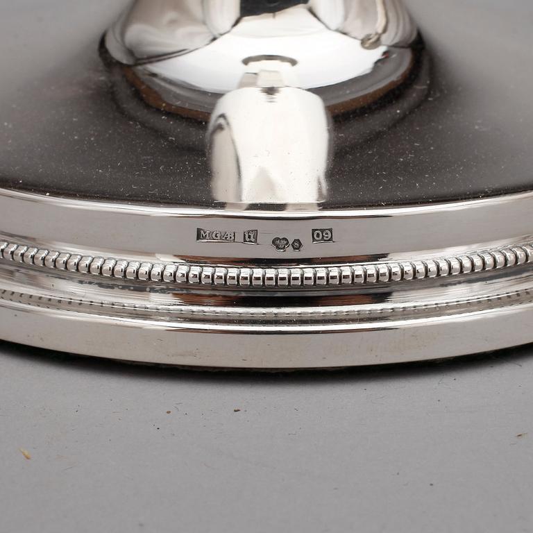 LJUSSTAKAR, ett par, silver, MGAB, Uppsala, 1964.