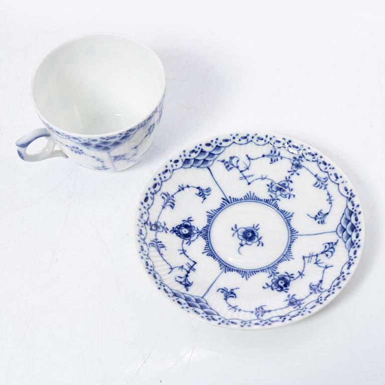 Kaffeservis, 8 delar, "Musselmalet helblonde", Royal Copenhagen, Danmark.