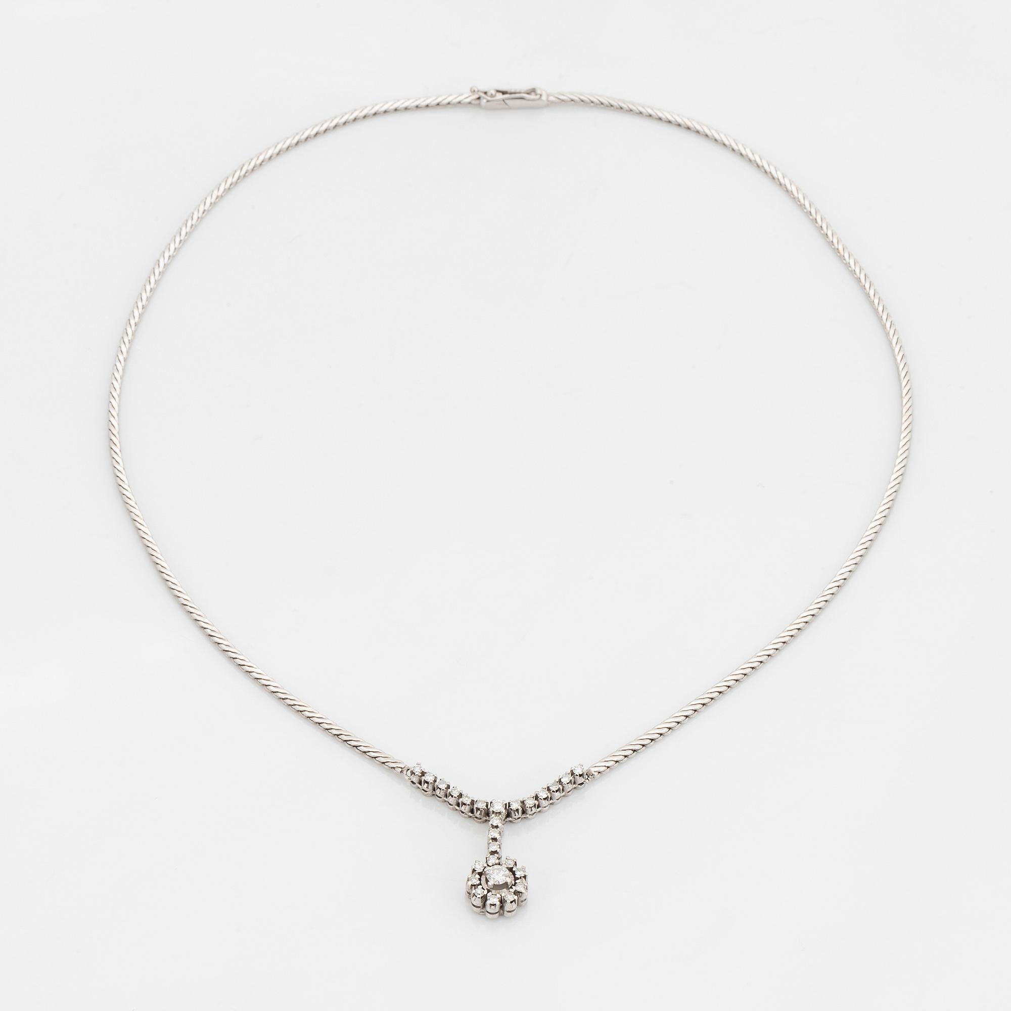 Brilliant-cut and eight-cut diamond necklace.