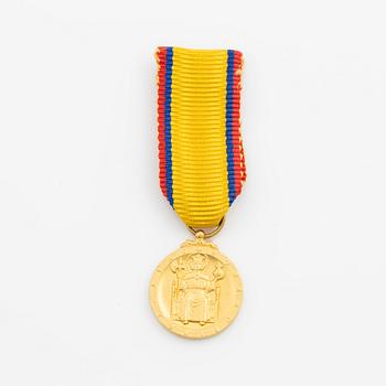 S:t Olofsmedaljen, miniatyr, guld 18 K.