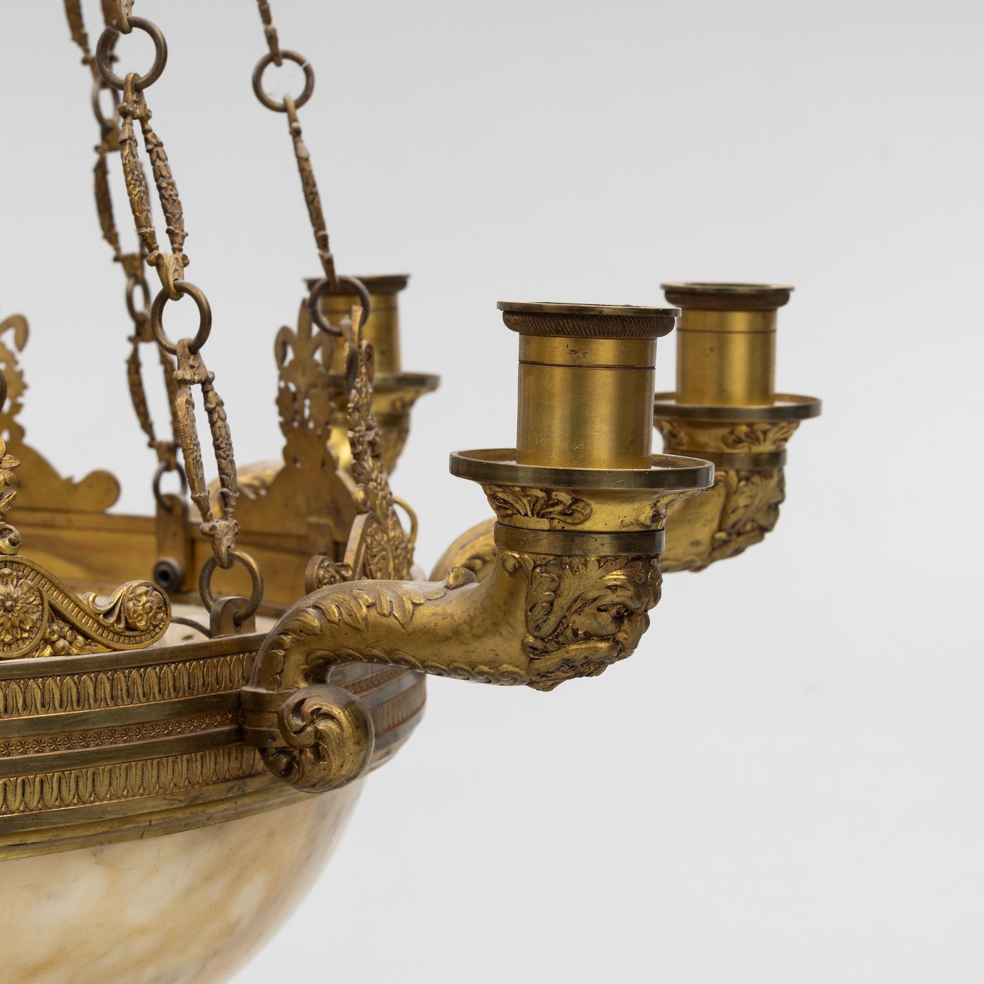 Ceiling lamp, late 19th century. Empire style.