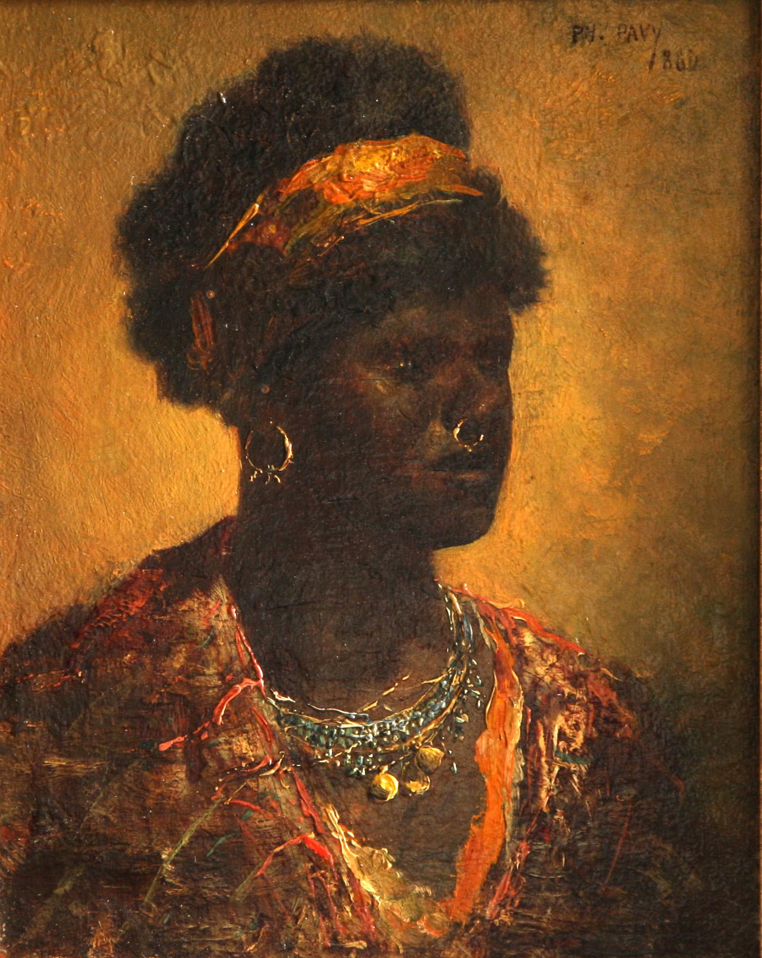 PHILIPPE PAVY, olja på pannå. Sign o dat 1880.