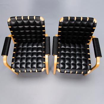 ALVAR AALTO, nojatuoleja, 2 kpl, malli 45, Artek 1990-luvun loppu.