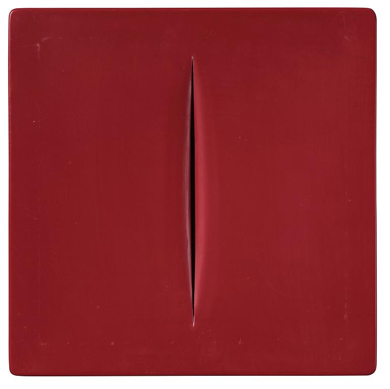 Lucio Fontana, 'Concetto spaziale (Red)'.