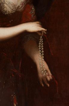David Klöcker Ehrenstrahl, Kvinna med pärlhalsband, symbolen för oskuldsfullhet, renhet, ärlighet och skönhet.
