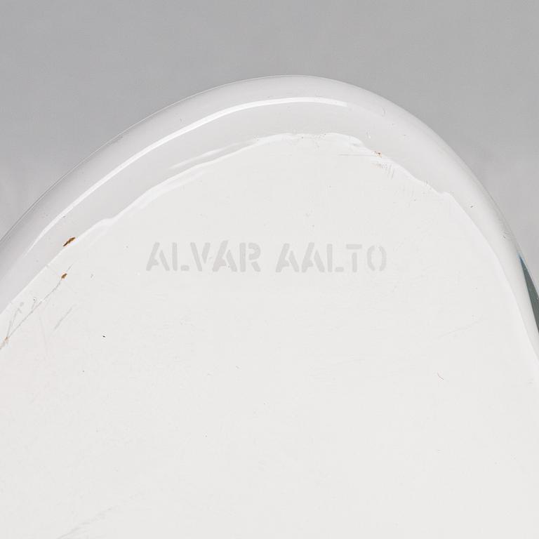 Alvar Aalto, A signed white mould blown glass vase, Iittala, Finland, model 3031.