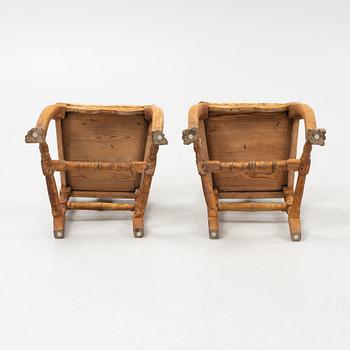 A pair of late Baroque chairs, first half of the 20th Century.