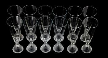 CHAMPAGNEGLAS, 12 kpl, "Briljant", Tapio Wirkkala, Iittala.