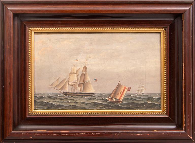 Un indistinct signed oil on canvas by an unknown artist, dated 1838.