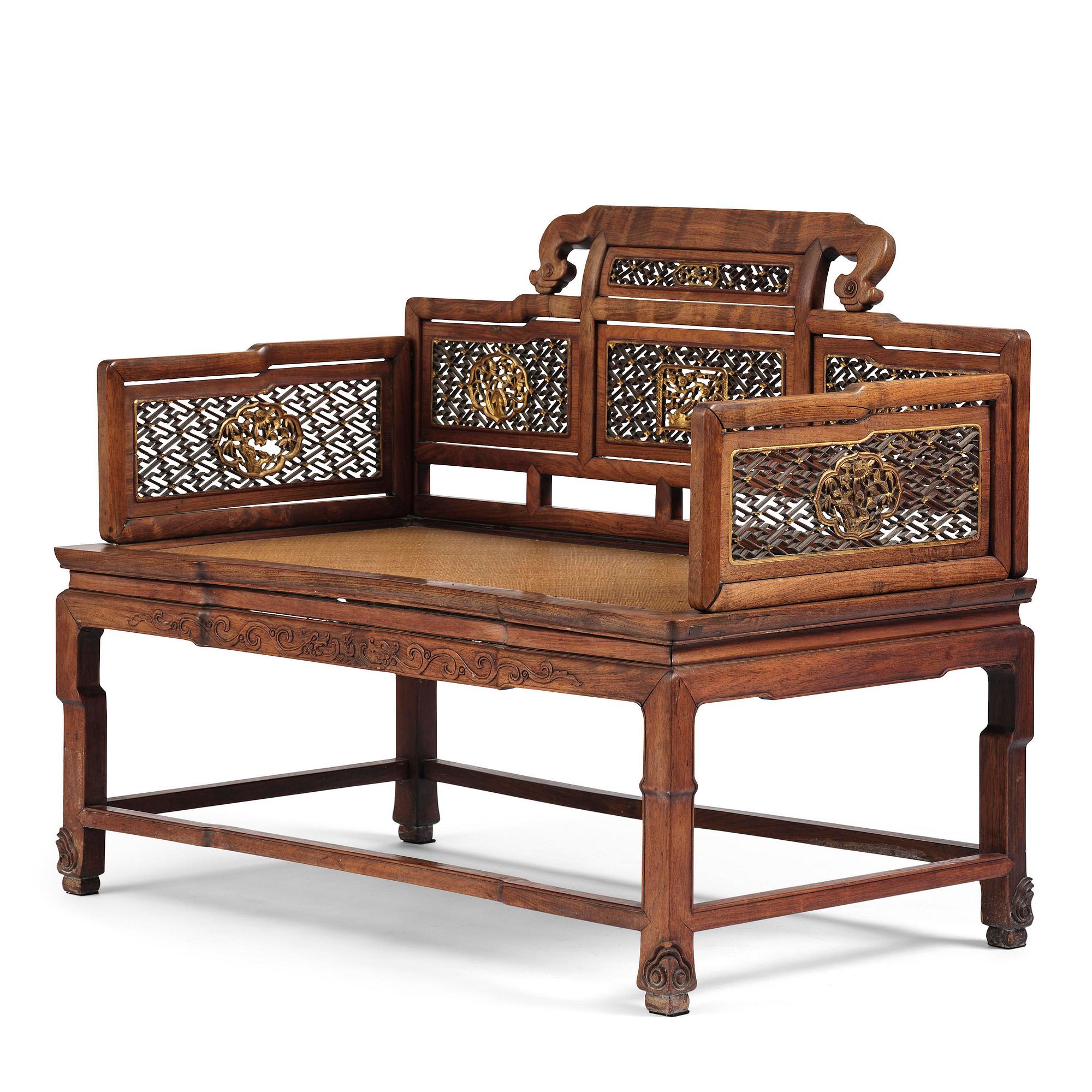 Dagbädd, hardwood. Qingdynastin, 1800-tal.