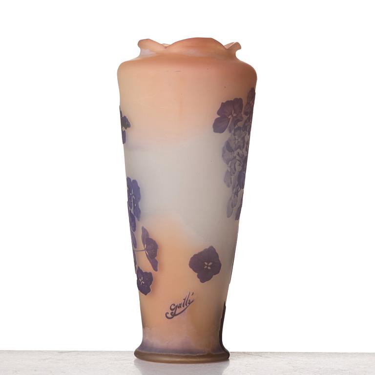 Emile Gallé, an Art Nouveau cameo glass vase, Nancy, France.