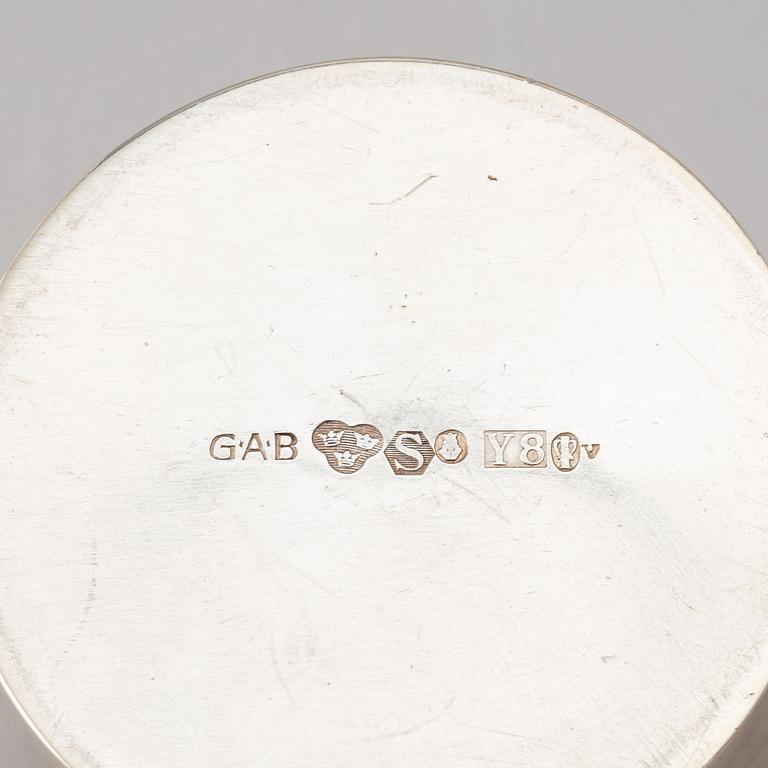 Bägare, 4 st, silver, Stockholm, bl a Atelier Borgila 1952.