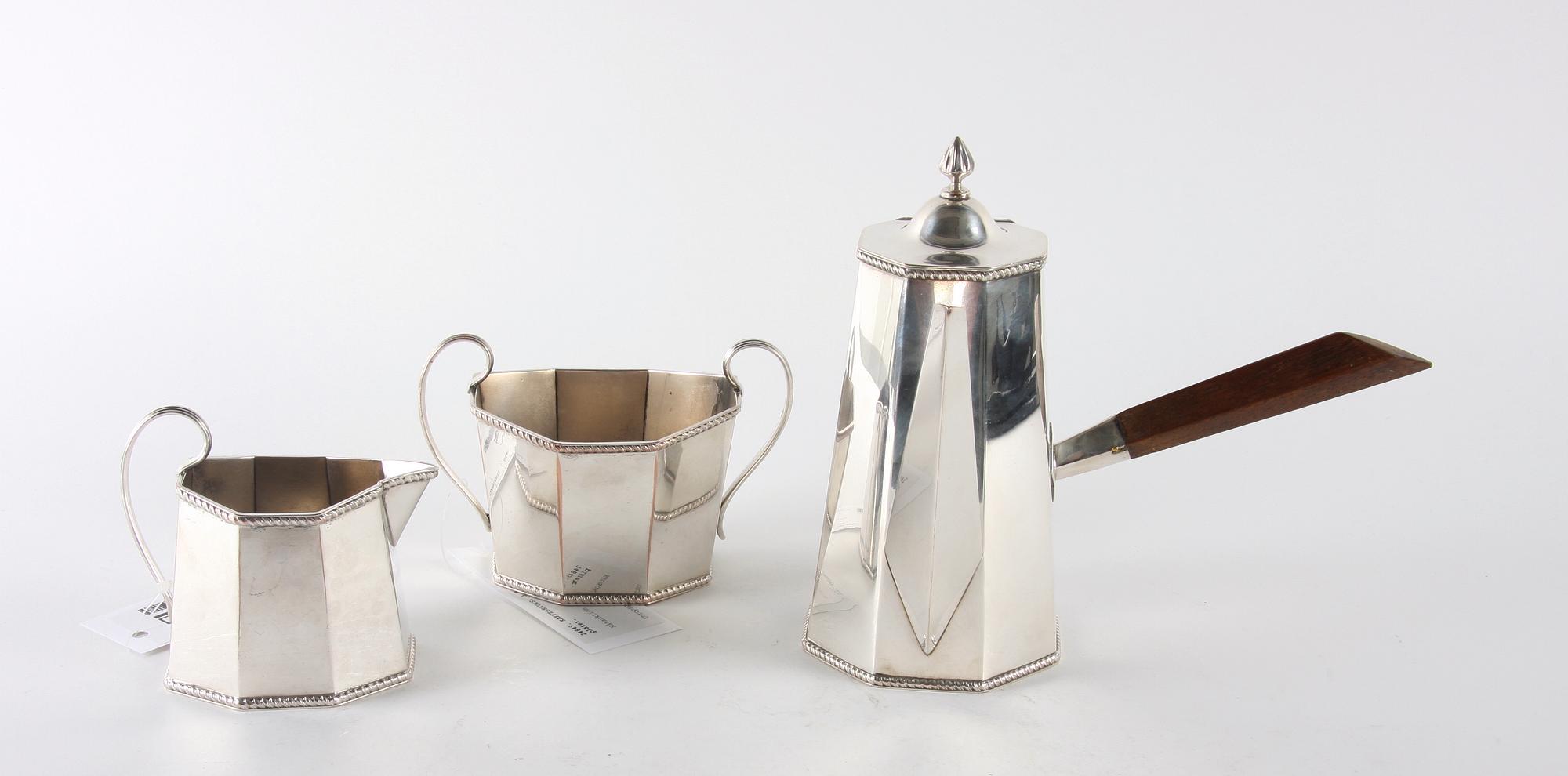 KAFFESERVIS, 3 delar, pläter.